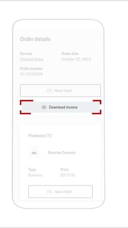 Retrieve Porsche Connect invoices